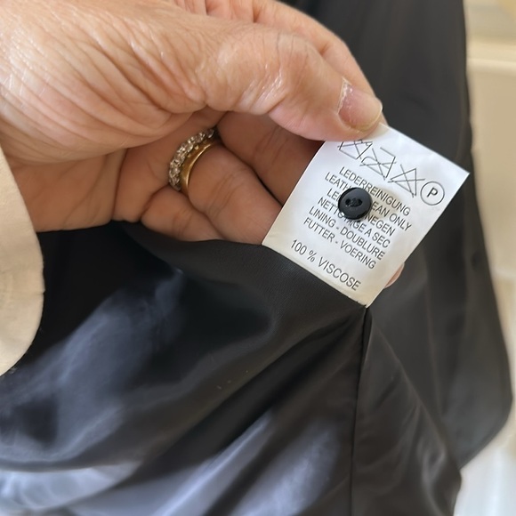 Hugo Boss Select Line Vintage Lambskin Leather Blazer Jacket Black Women’s Sz38 - Picture 9 of 11